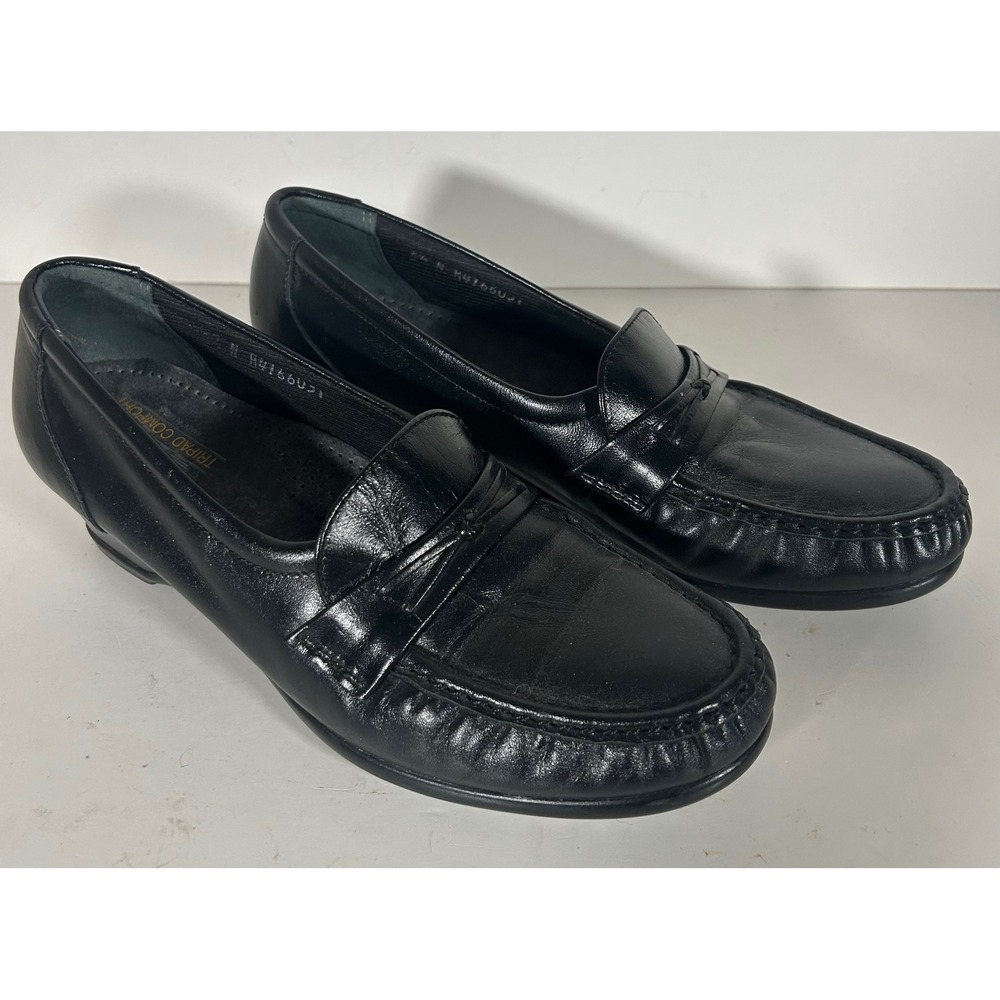 SAS Tripad Comfort Womens Black Leather Loafers Wedge Shoes 8.5 5 N Made in USA